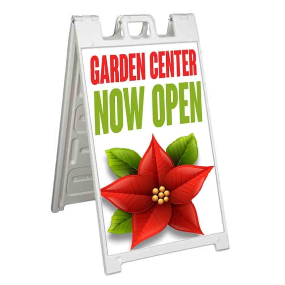 Garden Center Now Open (24" X 36") Standard A-Frame Signicade, Includes Decal Applied To Stand