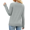 thumbnail image 5 of Resicozy Sweaters for Women Long Sleeve V Neck Shirts Business Casual Fashion Work Blouses 2025 Fall Loose Knit Pullover Tops Light Gray 2XL, 5 of 5