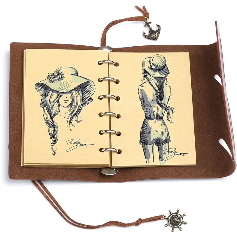 Naler Vintage Pu Leather Travel Pocket Notebook, Refillable photo 6