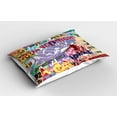 thumbnail image 2 of Ambesonne Vintage Pillow Sham 2 Pack, Old Torn Poster Effect, 26"x20", Yellow Blue, 2 of 3