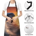 thumbnail image 6 of Lsque Sunset Dancing Dolphin Waterproof Apron Chef Aprons for Men Heavy Duty Chemical Work Apron Extra Long Grilling Aprons with Adjustable Bib Apron, 6 of 9
