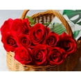 thumbnail image 3 of 10pcs Fake Black Roses Artificial Silk Flowers Faux Rose Flower Long Stems Bouquet for Arrangement Wedding Centerpiece Party Home Kitchen Decor (Black), 3 of 5