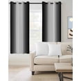thumbnail image 2 of Black White Blackout Curtains 54 Inches Long for Bedroom, Gradient Gray Monochrome Minimalist Stripe Thermal Insulated Room Darkening Black Out Window Curtain Panels Grommet Drapes for Living Room, 2 of 8