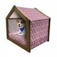 thumbnail image 1 of Harbour Stripe Pet House, Blue Anchors on Horizontal Paintbrush Stripes Marine Graphic, Outdoor & Indoor Portable Dog Kennel with Pillow and Cover, 5 Sizes, Dark Blue Magenta White, by Ambesonne, 1 of 5