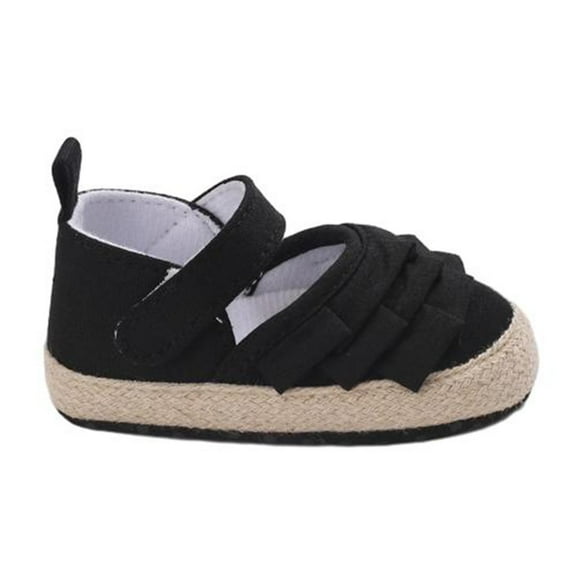 AJTQTH Toddler Shoes Layered Round-Toe Mid-Top Adjustable Straped Comfortable Walking Shoes with Velcro Thick Soled Non-Slip Sneakers Sandals Slippers Black Size 11