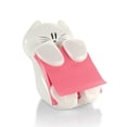 thumbnail image 1 of Dispensador de Post-it, forma de gato, con 1 bloc de notas Post-it Z, 90 hojas, 76 mm x 76 mm, color rosa, fácil de usar con una sola mano, 1 of 5