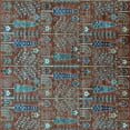 thumbnail image 1 of Ahgly Company Indoor Square Oriental Light Blue Industrial Area Rugs, 5' Square, 1 of 4