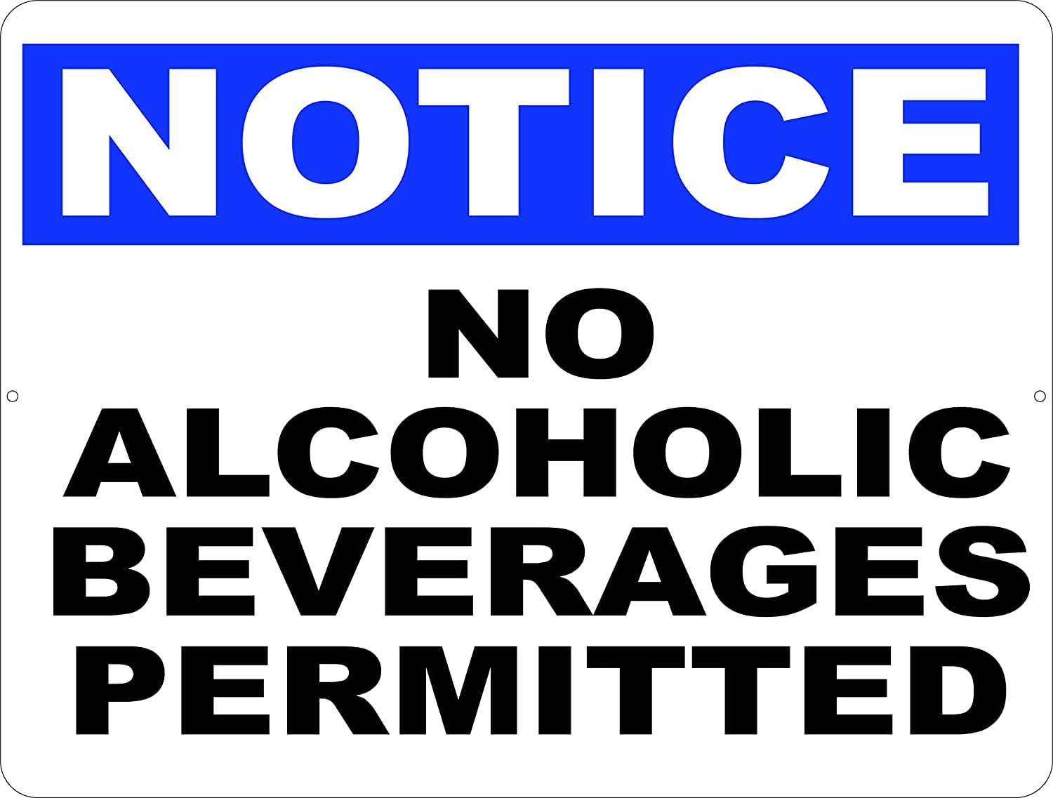 NO OUTSIDE ALCOHOL PERMITTED TIN METAL SIGN 8"x12" Aluminum 