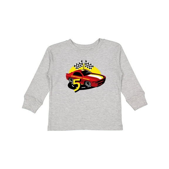 Inktastic Race Car 5th Birthday Boys Long Sleeve Toddler T-Shirt