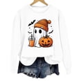 thumbnail image 4 of EHQJNJ Chandail en Molleton Jaune Femmes Chandails en Molleton pour Femmes Décontracté Manches Longues Tee-Shirts Graphiques Col Rond Chandails en Molleton Pull Tops pour Femmes Chandail en Molleton Orange Femmes Chandails en Molleton Graphiques Col Rond, 4 of 4