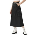thumbnail image 4 of INSPIRE CHIC Women's Cargo Skirt Zip Midi Length with Pockets High Waisted Streetwear Casual Skirts, 4 of 6