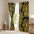 thumbnail image 3 of Homewish Vintage Damask Floral Black Out Curtains,Gothic Skull Curtains Pack of 2 (42x63 Each),Gold Spooky Halloween Bedroom Curtains,Breathable Bedroom Decorative, 3 of 6
