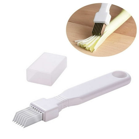 Vegetable Cutter Scallion Slicer Multiblade Shredder |Handheld Mandoline Slicing Tool for Home Cooking Meal Prep | Plastic Dicer for Fine Strips Julienne Cuts