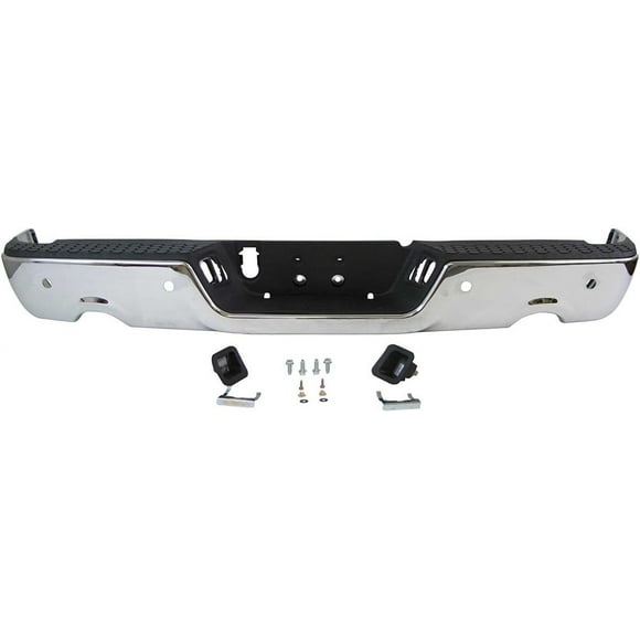 Tecman Rear bumper for dodge ram 2009 - 2018 Chrome Dual Exhaust with Park assist sensor holes