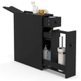 thumbnail image 1 of Costway Armoire de Salle de Bain Étroite avec Rangement et Dessus Rabattable Noir, 1 of 10