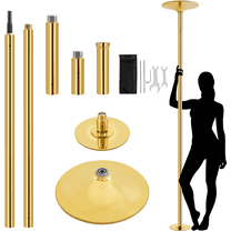 Yaheetech Height Adjustable 7'-9' H Spinning Static Dancing Pole, Gold
