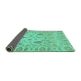 thumbnail image 2 of Ahgly Company Indoor Round Abstract Turquoise Blue Modern Area Rugs, 6' Round, 2 of 4
