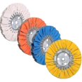 thumbnail image 1 of Airway Buffing Wheel Kit 4 Piece Kit (1 Pcs White & 1 Pcs Orange & 1 Pcs Blue & 1 Pcs Yellow) 8" In Diameter 5/8" In Arbor Hole 12 Ply For Angle Grind, 1 of 5