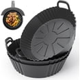 thumbnail image 1 of 3Pack Silicone Air Fryer Liners 4-5.3QT, Ninja AF101C AF100C & AF161 Silicone Liners, Reusable Air Fryer Accessories Food Grade Liners, Compatible with Ninja, COSORI, Tefal, Bear, Chefman, 1 of 8