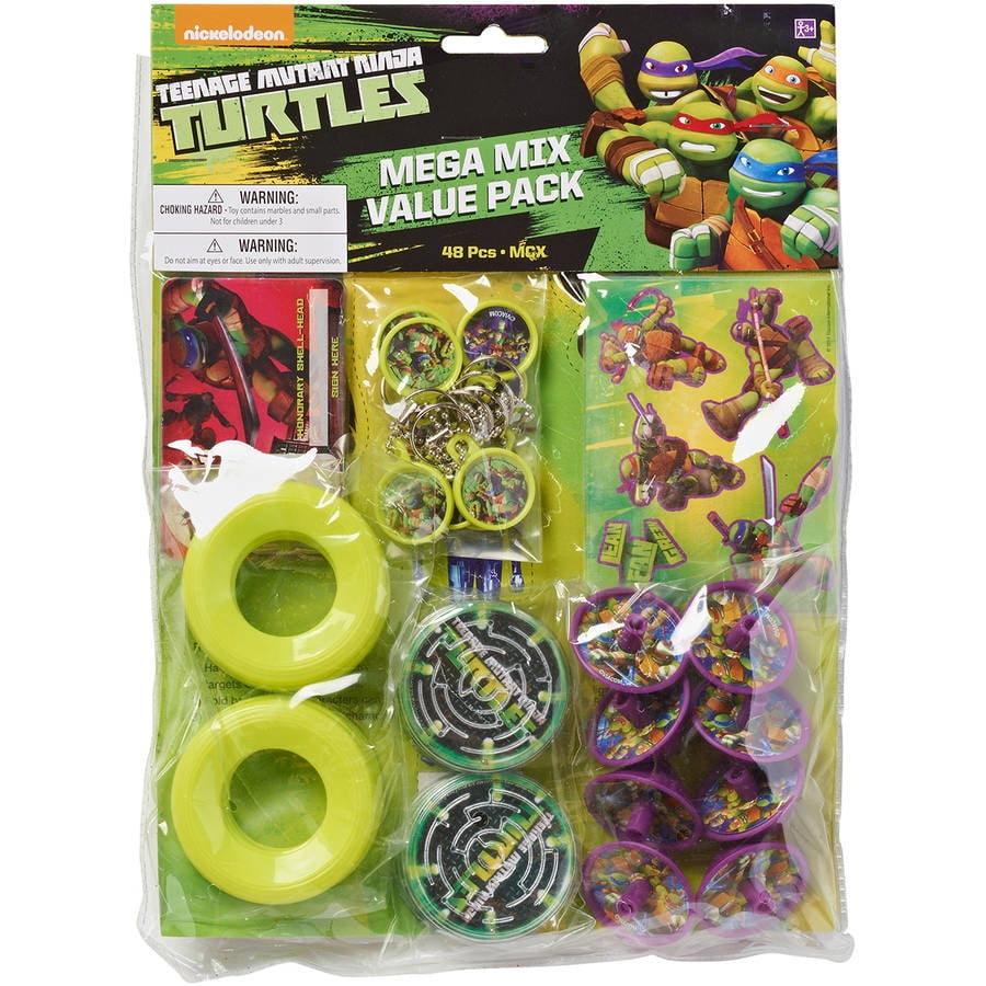 Rise of The Teenage Mutant Ninja Turtles Birthday Party Supplies Bundle of Cups Plates Napkins Balloon Table Cover Happy Birthday Card and Treat Bags Bundle RAPIDNGUARANTEED