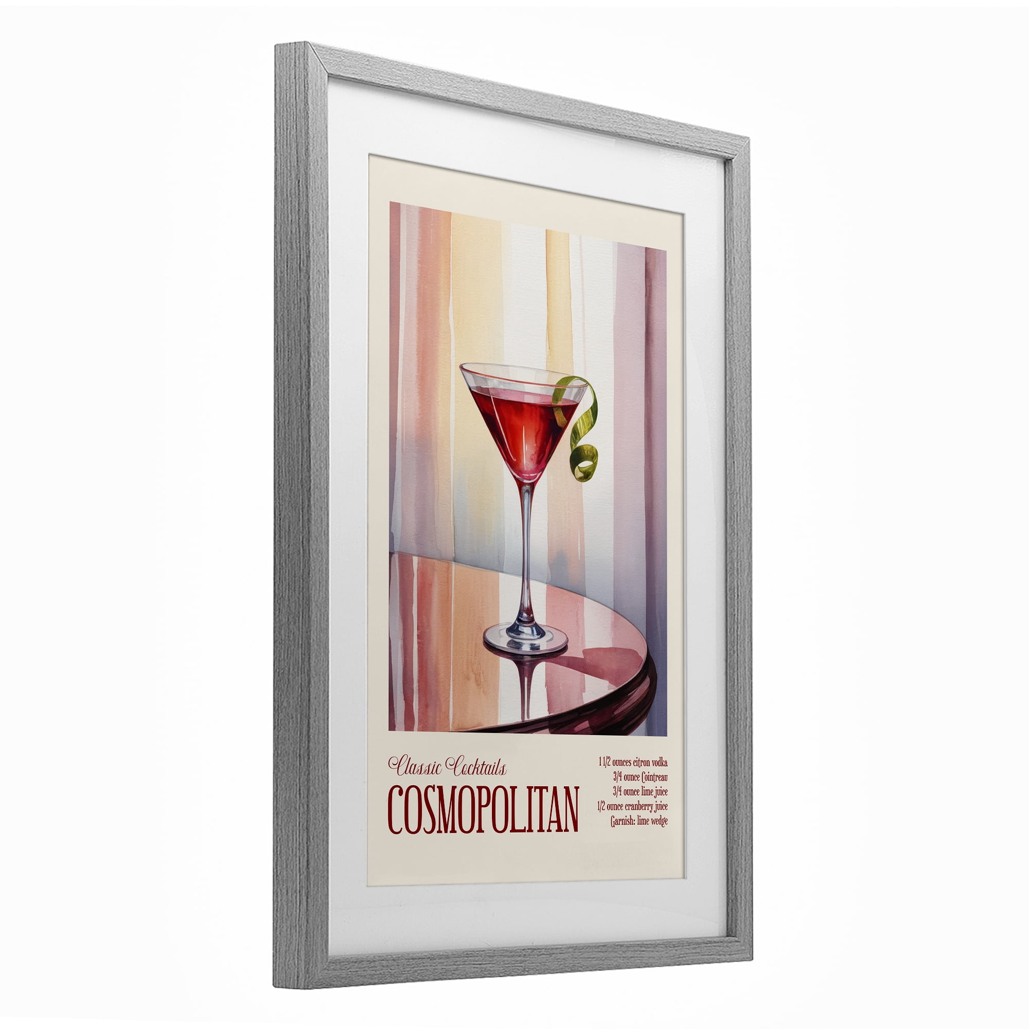 Stupell Industries Cosmopolitan on Reflective Table Gray Framed Print Under Glass, design by Andreas Magnusson
