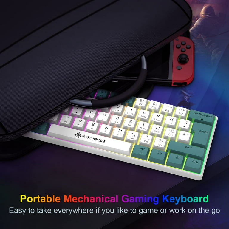 MAGIC-REFINER MK21 AKKO World Tour 60% Wired Mechanical Gaming Keyboard  with RGB Backlight, Dye Sublimation PBT Keycaps, NKRO Programmable Red  Switch for PC Mac PS4 Xbox one 