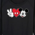 thumbnail image 3 of Mickey & Friends - Peace Love Mickey - Women's Lightweight French Terry Long Sleeve Shirt, 3 of 5