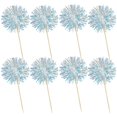 thumbnail image 3 of Ephlyn 30 toppers para cupcakes con foil efecto fuegos artificiales, blancos, 3 of 7