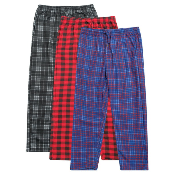 Real Essentials - Real Essentials Men's 3-Pack Fleece Pajama Pants ...