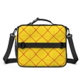 thumbnail image 2 of Baseballs Yellow Pattern Insulated Lunch Bag with Shoulder Strap and Bottle Holder,Bento School Lunch Bag Box,11x9.5x3.5 Inches, 2 of 5