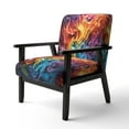 thumbnail image 3 of Designart "Vibrantes Illusions Opt Art painting II" Chaise d'Appoint Rembourrée Moderne Multicolore - Fauteuil Moderne pour Salon, 3 of 7