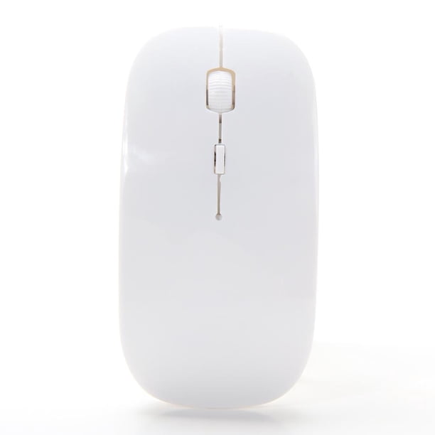 Ratón óptico inalámbrico 2.4G Receptor ultrafino para computadora PC blanco