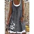 thumbnail image 1 of Women's A-Line Dress Fashion Floral Dot 3D Print Knee Length Dress Blue Sleeveless Spring Summer Casual Everyday Dress 2022XL Gao Jinjia LED, 1 of 2