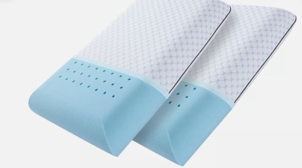 Purelux Gel Memory Foam Adjust Comfort Cooling Pillows 2-Pack, White Queen