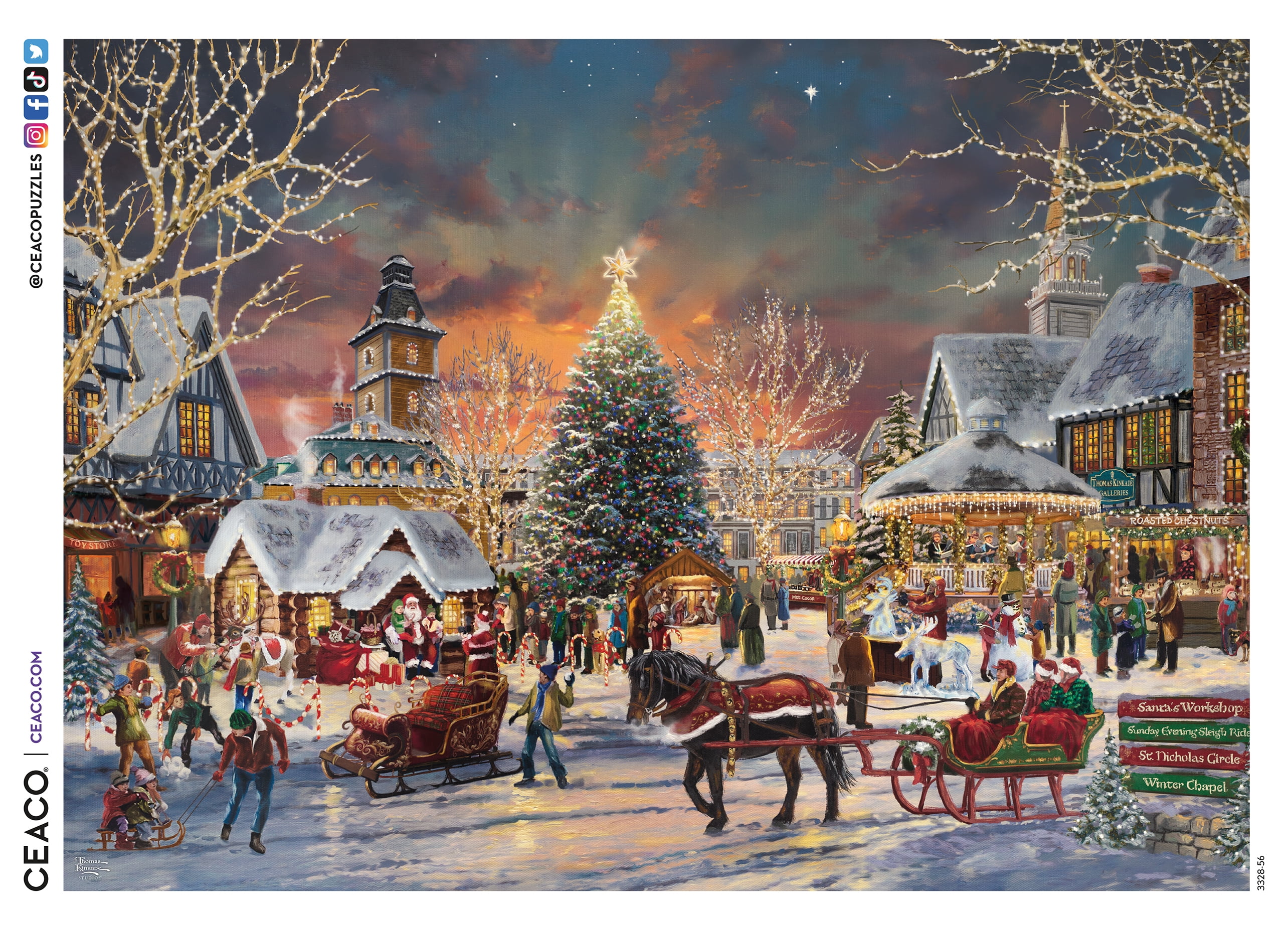 Ceaco Thomas Kinkade Holiday Christmas Festival Puzzle, 1000