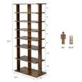 thumbnail image 4 of Patiojoy 7-Tier Double Rows Shoe Rack Vertical Wooden Shoe Storage Organizer Rustic patented Brown, 4 of 10