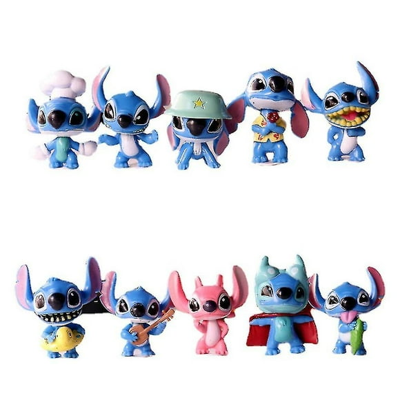 10pcs Cartoon Lilo And Stitch Figure Toys Set Cake Toppers Decoration Ornament For Kids Toys Gifts