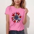 thumbnail image 5 of Yeaiivve Toddler Girls 4th of July T Shirts USA Flag Sunflower Graphic Tees Holiday Casual Short Sleeve Patriotic Tee Breathable Summer Tops Pink 110, 5 of 7