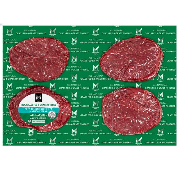 Member's Mark Grass Fed Beef Tenderloin Steak, priced per
