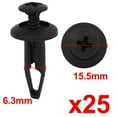 thumbnail image 3 of Unique Bargains 25pcs Car Mudguard Plastic Trim Boot Rivets Push Fastener 6.3mm Dia Hole, 3 of 4