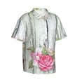 thumbnail image 2 of Bixox Men's Hawaiian Shirts Men's Vintage Wood with Floral Print Short-Sleeve Shirt-XX-Large, 2 of 8