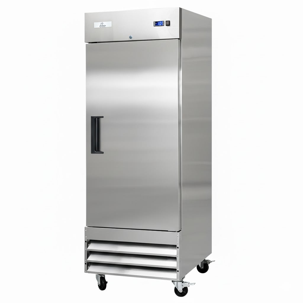 29'' Commercial Upright Freezer,  Stainless Steel, Bottom Mount, Single Door, ETL & NSF Certified, -8°F to 0°F Temperature Range