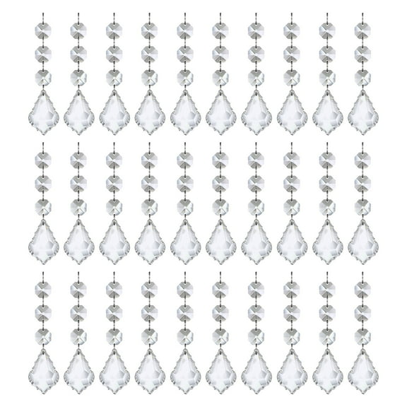 hulanddfd 30Pcs Christmas Crystal Ornaments, 30Pcs Hanging Acrylic Christmas Snowflake Icicle Drop Crystal Ornaments Christmas Tree Decorations for Xmas Wedding Party Home Decor and Xmas Tree C