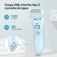 thumbnail image 5 of Depiladora Eléctrica Afeitadora Rasuradora Mujer Portátil Belug, Blanco líneas azul, 5 of 5