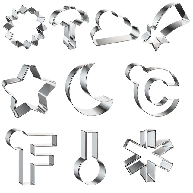Juego de moldes de metal para galletas, molde para galletas de acero inoxidable, redondo, corte de galleta, corazón, estrella pequeña, molde para galletas, Mini molde para el tiempo para hornear