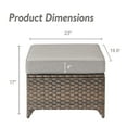 thumbnail image 6 of POCASSY Wicker Outdoor Ottoman, Patio Footstools with All Weather Brown Wicker and Polyester Olefin Cushion, 250lbs Load Capacity for Balcony, Garden, Pool, Brown/Gray, 6 of 6