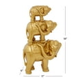 thumbnail image 4 of 11" x 18" Gold Polystone Stacked Elephant Sculpture, by DecMode, 4 of 12