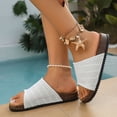 thumbnail image 3 of Slides for Women Cork Footbed Open Toe Mesh Sandals Summer Casual Flat Walking Shoes Comfortable Outdoor Slip on Slippers White Size 7, 3 of 8