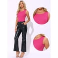 thumbnail image 2 of DARING DIVA Sleeveless Bodysuits Sparkly Crew Neck Top M Hot Pink, 2 of 6