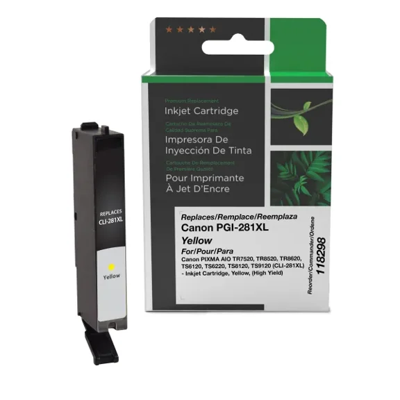 Remanufactured Clover Imaging High Yield Yellow Ink Cartridge compatible with Canon CLI-281XL